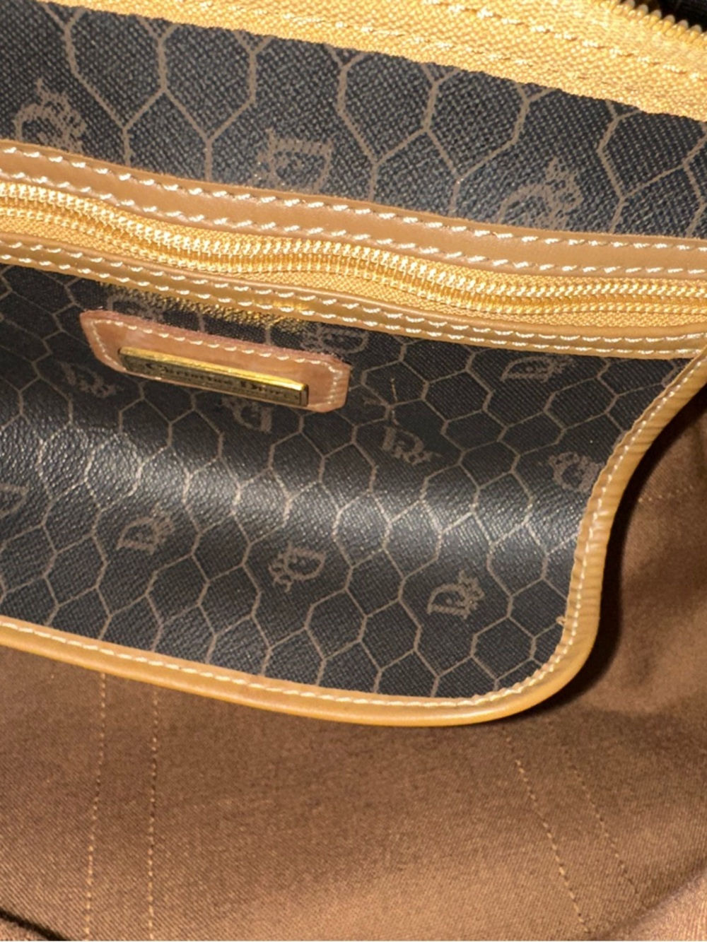 Dior Brown Monogram Travel Satchel with Tan Leather Accents - Picture 5 of 5